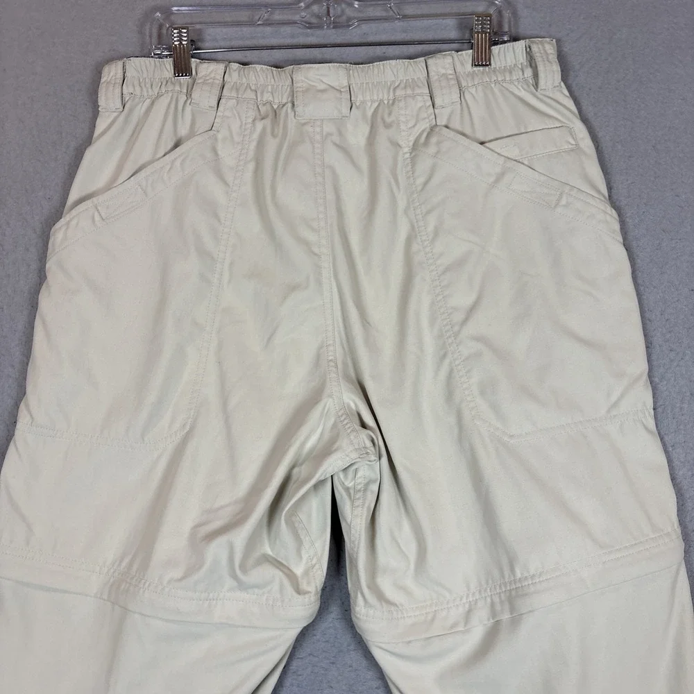 VTG LL Bean Convertible Cargo Pants Men Large Beige Pocket Outdoor Hiking